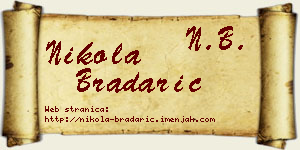 Nikola Bradarić vizit kartica